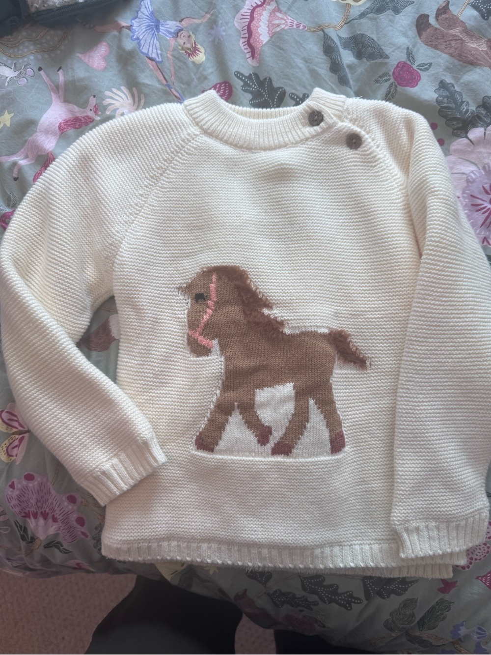NWT Cream kids Sweater with horse